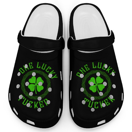 One Lucky Tucker Irish Family Four Leaf Clover Clogs