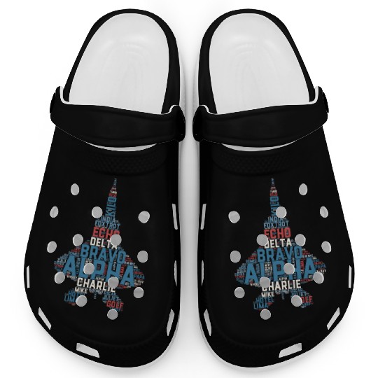 Full Phonetic Alphabet Fighter Jet Pilot Clogs