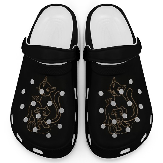Cat And Dog Brown tow Clogs