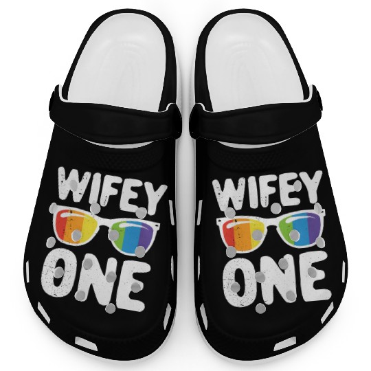Wife One Funny Lgbt Lesbian Couple LGBT Pride Gay Clogs