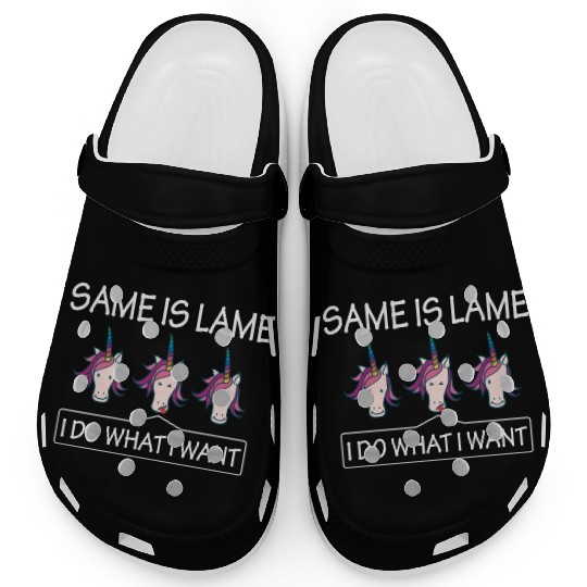 LGBT Same Is Lame Rainbow Unicorn Gift Clogs