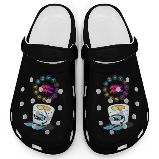 Japanese Sushi Funny Aquarius Zodiac Sushi Lover Clogs