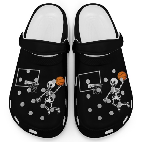 Basketball Skeleton Halloween Bones Trick Or Treat Clogs