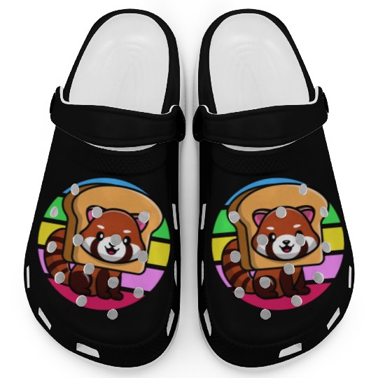 Red Panda In Toast Clogs