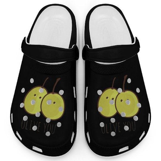 I Love You (Olive You) cute Clogs