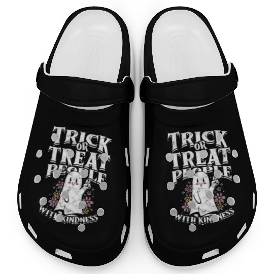 Trick or treat people with kindness - cute ghost Clogs