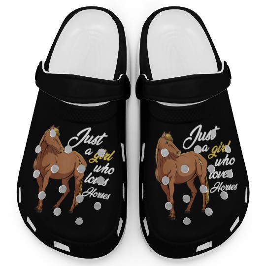 Just A Girl Who Loves Horses Gift Riding Racing Clogs