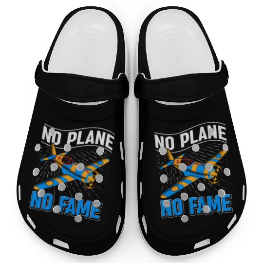 Airline Pilot Pun No Plane No Fame Aircraft Pilot Clogs