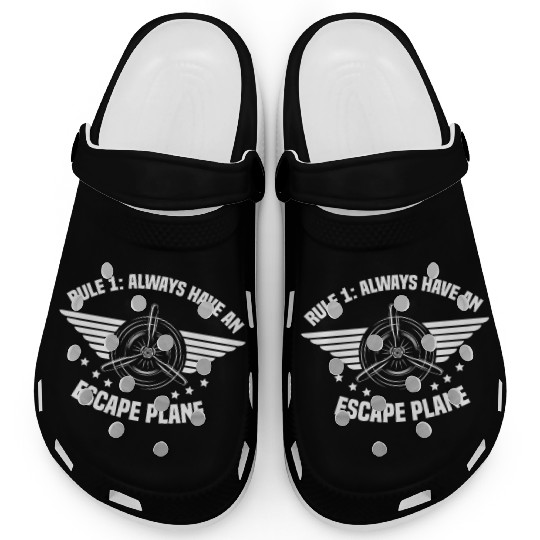 Airline Pilot Pun Escape Plane Aircraft Pilot Clogs