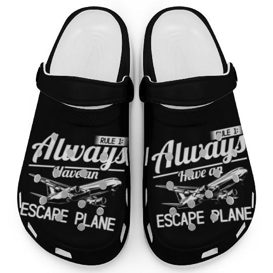 Airline Pilot Pun Escape Plane Aircraft Pilot Clogs