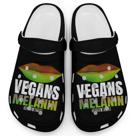Lovable Melanin Of Vegans Quote Clogs