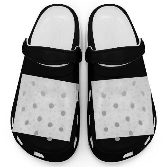 Snowflakes Pattern Grey White Clogs