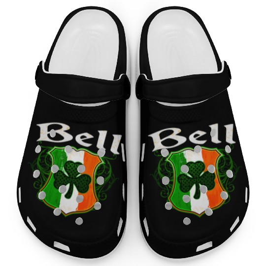 Bell Irish Surname Ireland Flag Shield Shamrock Clogs
