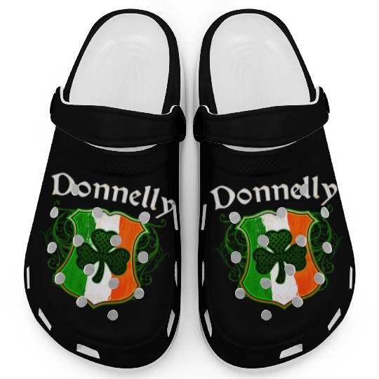 Donnelly Irish Surname Ireland Flag Shield Clogs