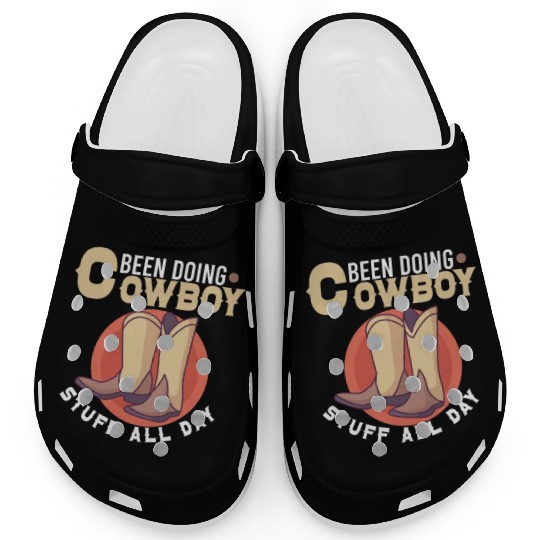 Cowboy Barn Bull Rider Rodeo Country Western Gift Clogs