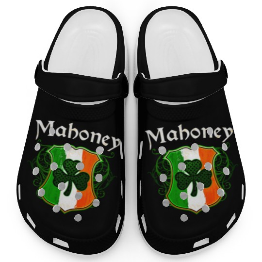 Mahoney Irish Surname Ireland Flag Shield Shamrock Clogs