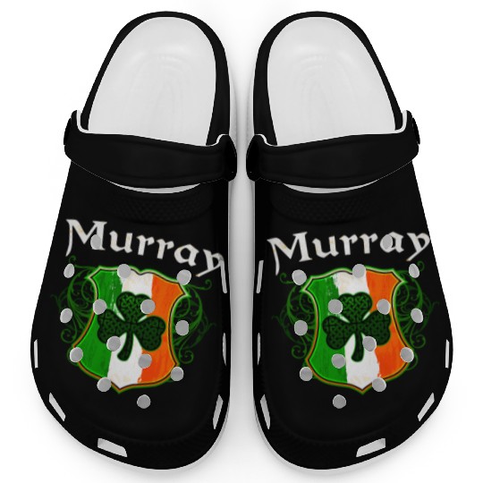 Murray Irish Surname Ireland Flag Shield Shamrock Clogs