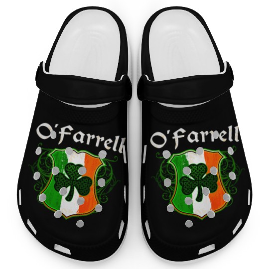 O'Farrell Irish Surname Ireland Flag Shamrock Clogs