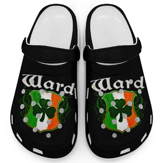 Ward Irish Surname Ireland Flag Shield Shamrock Clogs