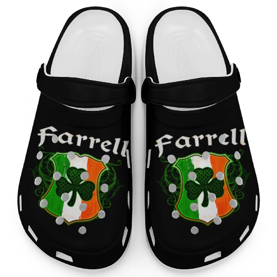 Farrell Irish Surname Ireland Flag Shield Shamrock Clogs