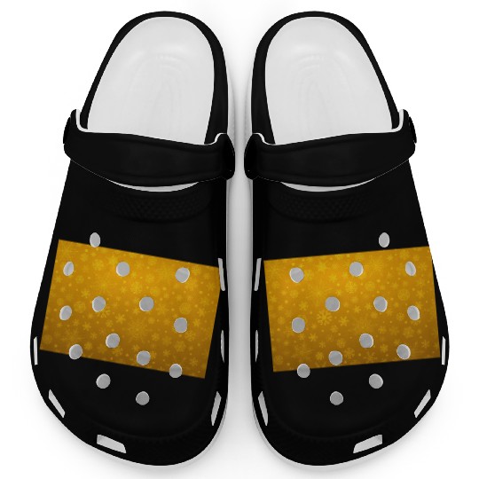 Abstract Yellow Snowflakes Pattern Clogs