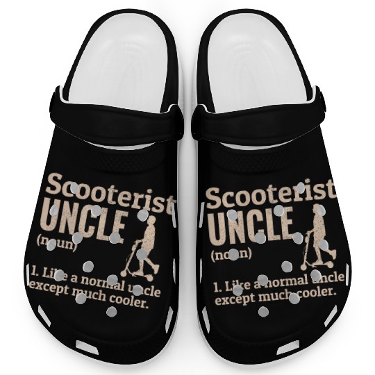 Electric Scooter Driver E-Scooter Scooterist Uncle Clogs