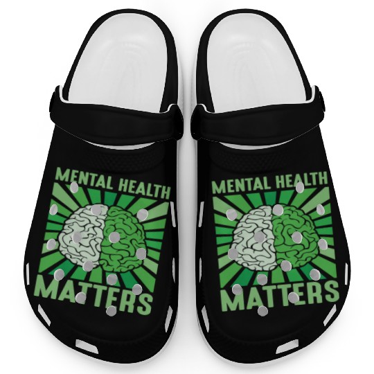 Mental Health Matters Brain Awareness Vintage Clogs