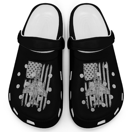 F-4 Phantom Fighter Jet Airplane American Flag F4 Clogs