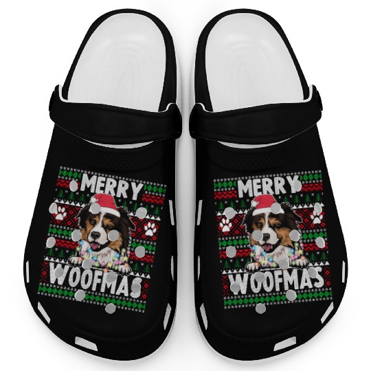 Border Miniature Shepherd Christmas Pajama Clogs