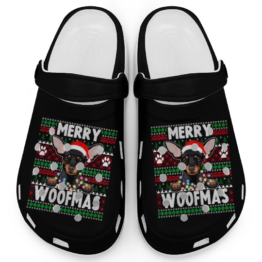 Chihuahua Christmas Lights Dog Lovers Xmas Pajama Clogs