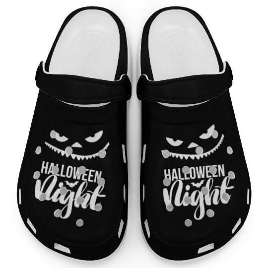 Halloween Night Evil Smile (white) Clogs