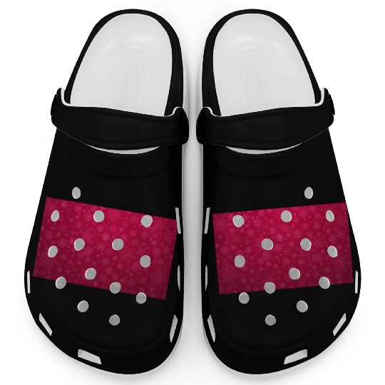 Red Snowflakes Aesthetic Pattern Clogs