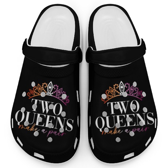 Two Queens Make A Pair - Lesbian Wedding Gay Clogs