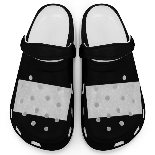 Snowflakes Pattern Grey White Clogs