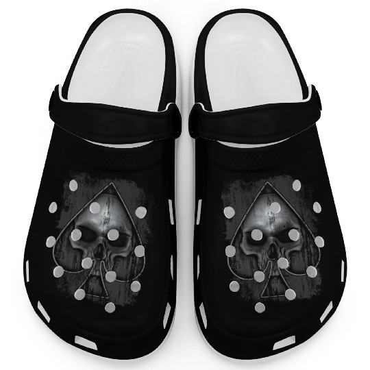 Heavy Metal Punk Poker Skull Clogs