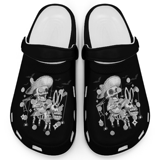 Mariachi Skeleton Halloween Vintage guitar Clogs