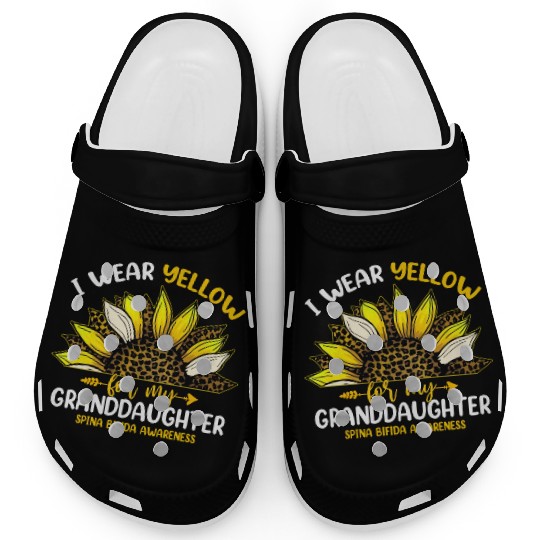 I Wear Yellow For My Granddaughter Spina Bifida Clogs