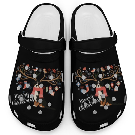 Bernese Mountain Dog Christmas Clogs