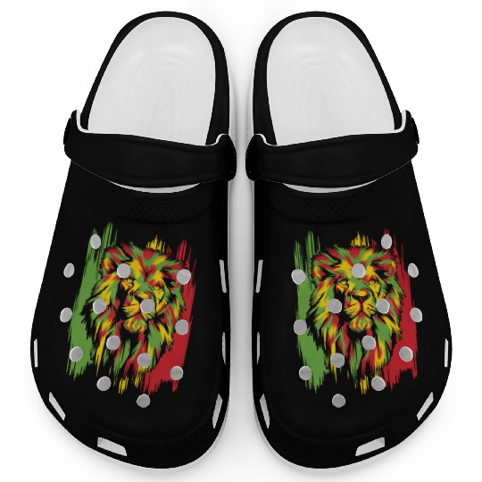 Jamaican Lion Rasta African Reggae Clogs