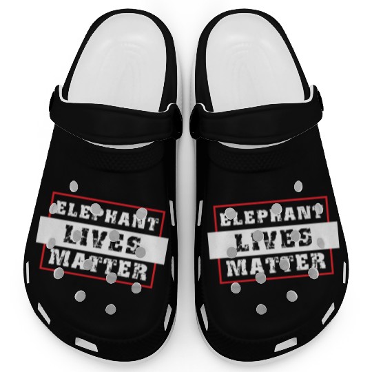 Elephant Lives Matter graphic Save the Elephants p Clogs