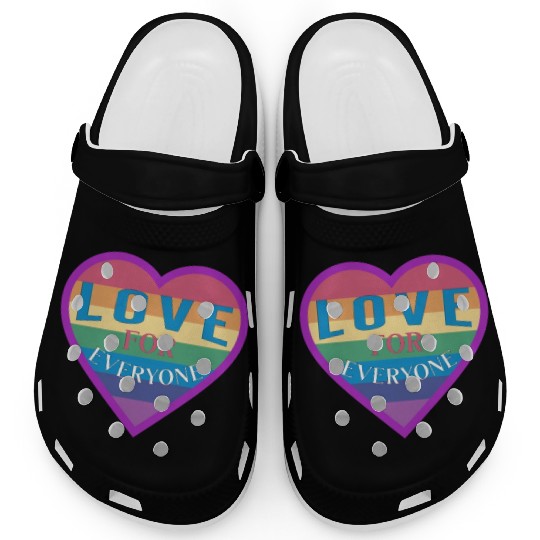 Heart rainbow unisex love for everyone Clogs