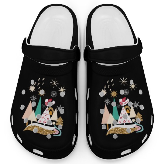 Christmas Winter Scandinavian Trees Snow Clogs