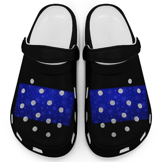 Blue Snowflakes Christmas Pattern Clogs