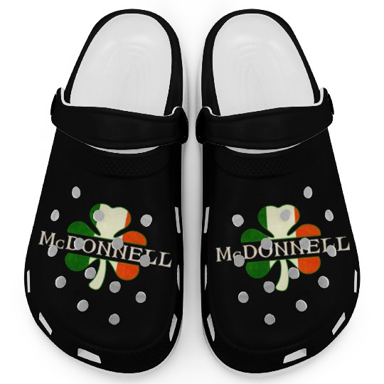 Mcdonnell Irish Surname Ireland Flag Shamrock Clogs