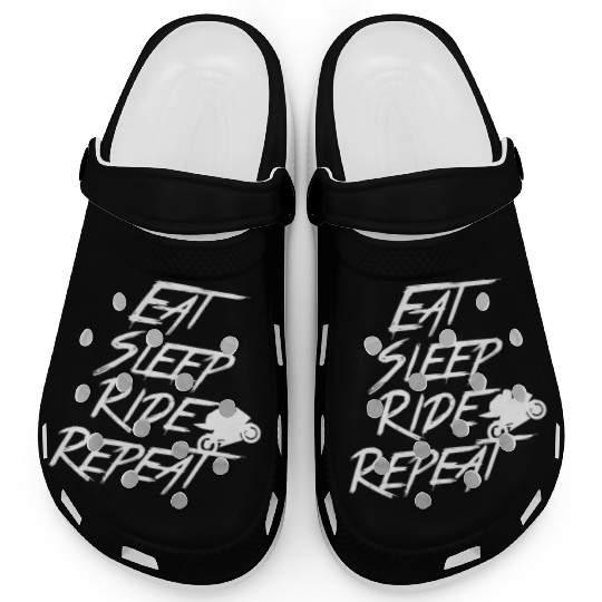 Motorcycle Eat Sleep Ride Repeat Graphic Clogs