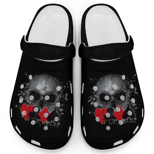 Heavy Metal Punk Poker Skull Clogs