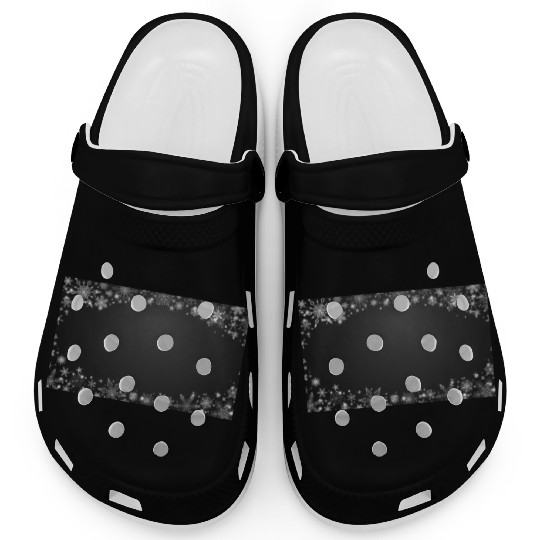 Black White Snowflakes Pattern Clogs