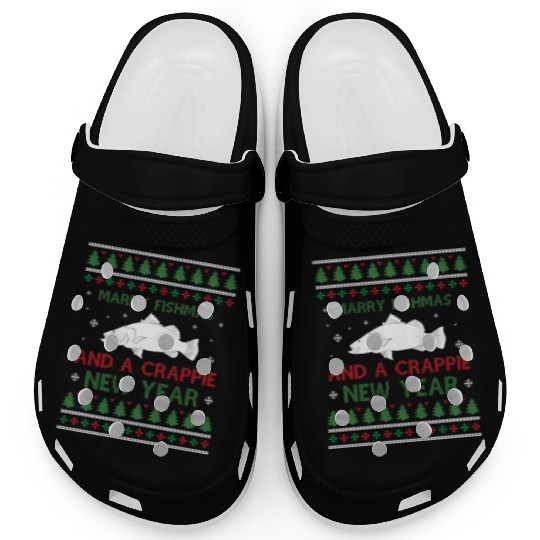 Merry Fishmas And A Crappie New Year - Saying Ugly Clogs