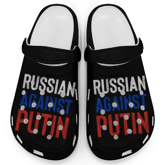 Russian against Putin russia flag grunge Clogs