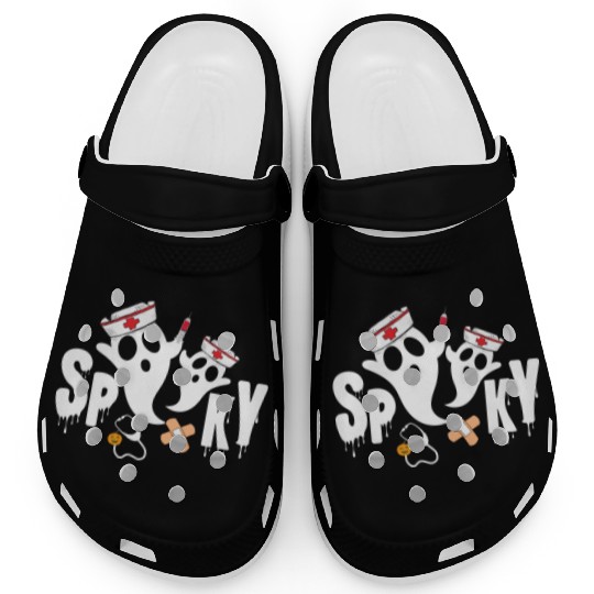 Cute Spooky nurse Clogs Halloween Nurse gifts